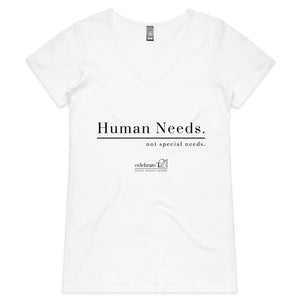 Human Needs - AS Colour Bevel - Womens V-Neck T-Shirt