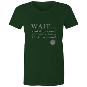 Wait... What do you mean you only have 47 chromosomes? - Alexis Schnitger Design -  AS Colour - Women's Maple Tee
