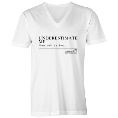 Underestimate Me  BOOK RELEASE TEE 2021  AS Colour Tarmac - Mens V-Neck Tee