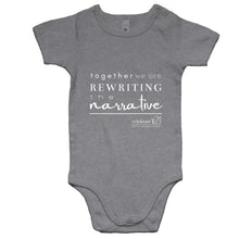 Load image into Gallery viewer, Rewriting The Narrative  BOOK RELEASE TEE 2021  AS Colour Mini Me - Baby Onesie Romper