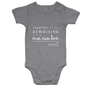 Rewriting The Narrative  BOOK RELEASE TEE 2021  AS Colour Mini Me - Baby Onesie Romper