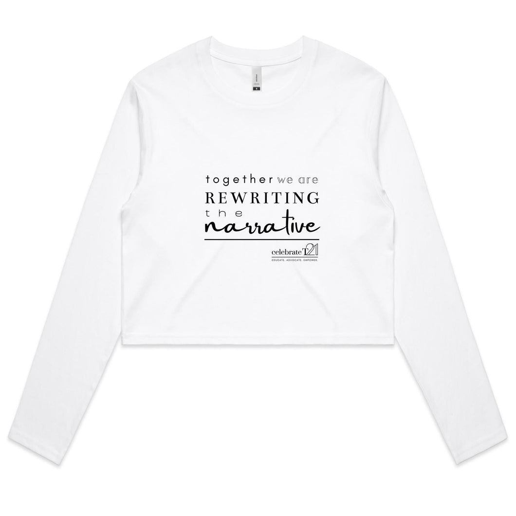 Rewriting The Narrative  BOOK RELEASE TEE 2021  AS Colour - Women's Long Sleeve Crop Tee