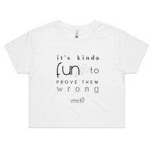 Load image into Gallery viewer, It’s Kinda Fun OCT21 - AS Colour - Women&#39;s Crop Tee