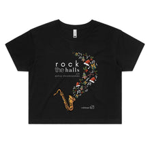 Load image into Gallery viewer, Rock The Halls - 2 designs Colour - Womens Crop Tee
