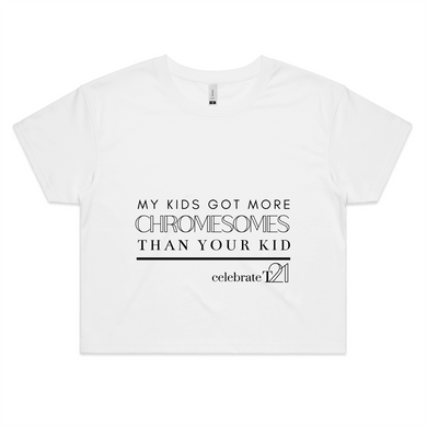 ‘My Kid’ in Black or White - AS Colour - Womens Crop Tee
