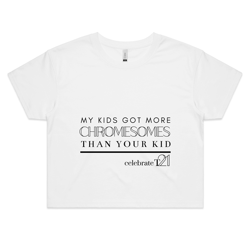 ‘My Kid’ in Black or White - AS Colour - Womens Crop Tee