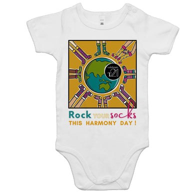 WDSD Harmony Day and Rock Your Socks - AS Colour Mini Me - Baby Onesie Romper