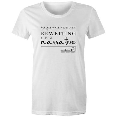 Rewriting The Narrative  BOOK RELEASE TEE 2021 AS Colour Wafer - Womens Crew T-Shirt