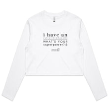 Load image into Gallery viewer, Superpower – AS Colour - Women&#39;s Long Sleeve Crop Tee