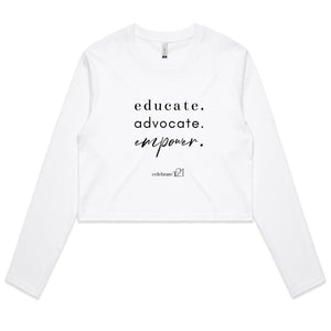 Educate Advocate Empower OCT21 -  AS Colour - Women's Long Sleeve Crop Tee