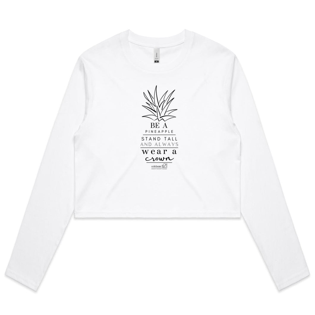 Pineapple Crown - AS Colour - Women's Long Sleeve Crop Tee