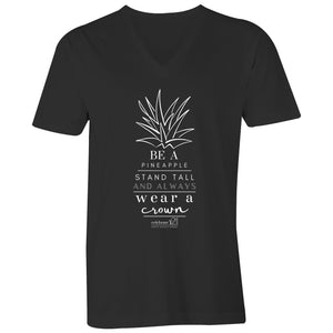 Pineapple Crown - AS Colour Tarmac - Mens V-Neck Tee