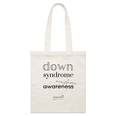 Down Syndrome Acceptance BOOK RELEASE - AS Colour- Parcel Canvas Tote Bag