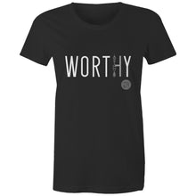 Load image into Gallery viewer, WORTHY Word Collection – AS Colour - Women&#39;s Maple Tee