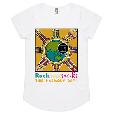 WDSD Harmony Day and Rock Your Socks - AS Colour Mali - Womens Scoop Neck T-Shirt