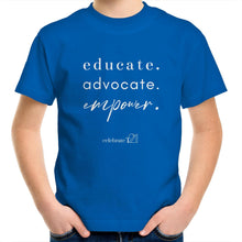 Load image into Gallery viewer, Educate Advocate Empower OCT21 -  AS Colour Kids Youth Crew T-Shirt