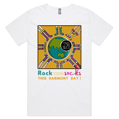 WDSD Harmony Day and Rock Your Socks - AS Colour Shadow - Mens Scoop Neck T-Shirt