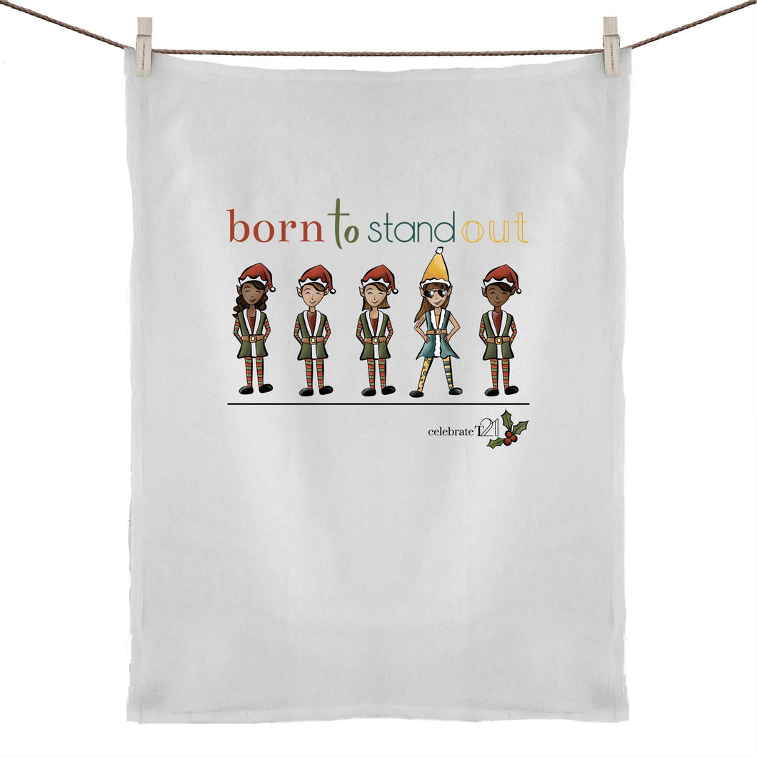 Christmas – ‘Born To Stand Out’ – Girl 50% Linen 50% Cotton Tea Towel