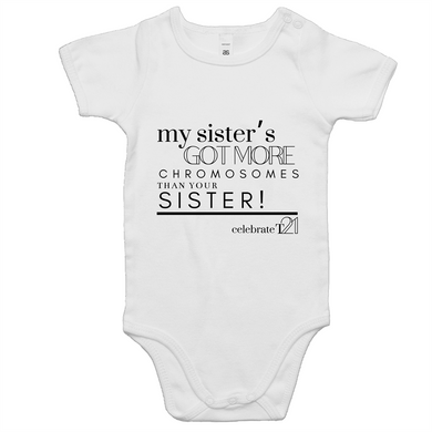 'My Sister’ in White ONLY - AS Colour Mini Me - Baby Onesie Romper