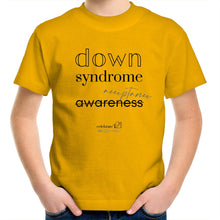 Load image into Gallery viewer, Down Syndrome Acceptance BOOK RELEASE TEE - AS Colour Kids Youth Crew T-Shirt