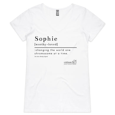 CUSTOM ORDER FOR  Sophie - AS Colour Bevel - Womens V-Neck T-Shirt