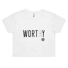 Load image into Gallery viewer, WORTHY Word Collection – AS Colour - Women&#39;s Crop Tee